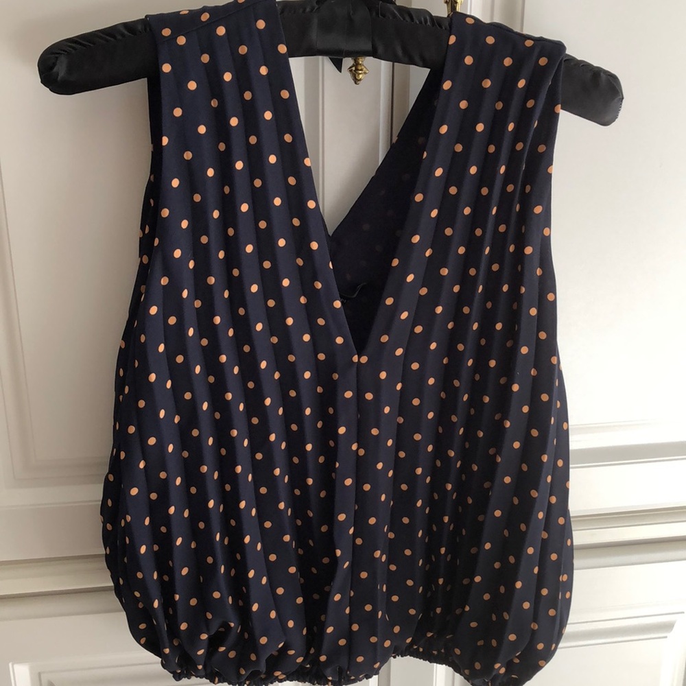 🍌Banana Republic Petite V-Neck Pleated Balloon Elegant Top